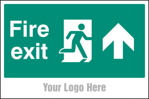 Fire exit, arrow up, site saver sign 600x400mm