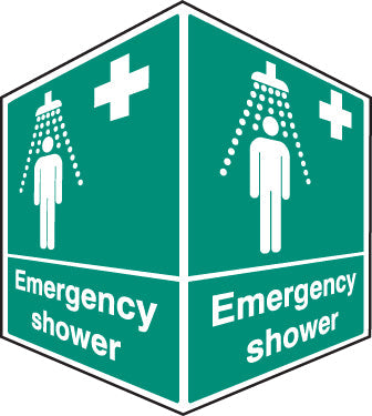 Emergency shower - projecting sign