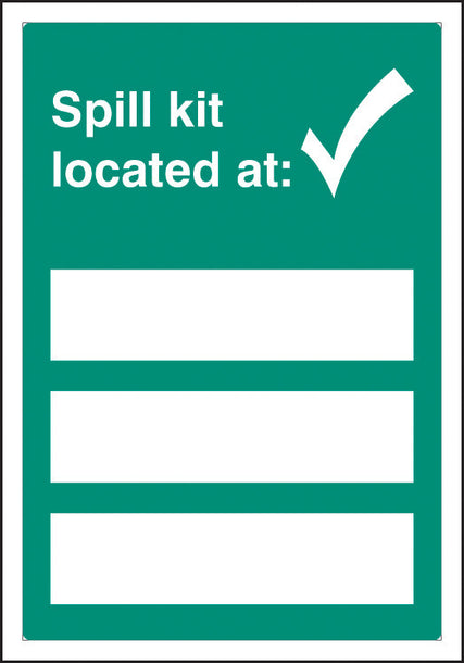 Spill kit located at adapt-a-sign 215x310mm