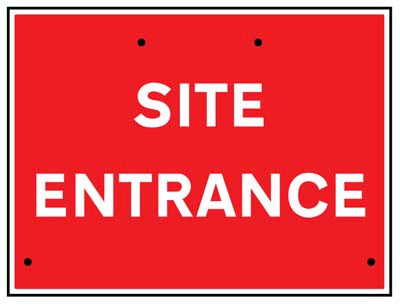 Site entrance, 600x450mm Re-Flex Sign (3mm reflective polypropylene)