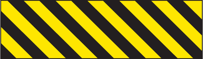 Hazard marker 600x150mm reflective aluminium right hand