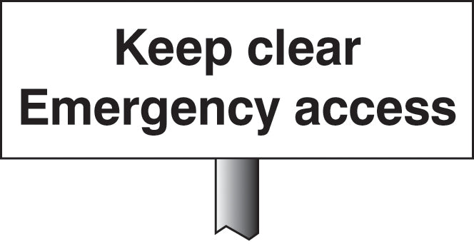 Keep clear emergency access verge sign 450x150mm (post 800mm)