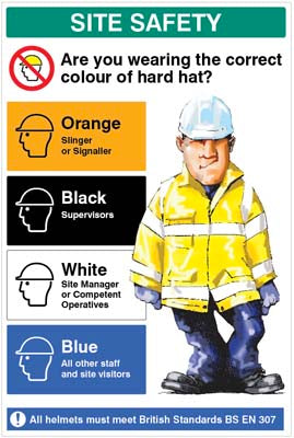 Are you wearing the correct colour hard hat 600x900mm 5mm pvc