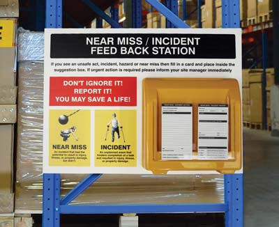 Near Miss Station with Suggestion Box - 600x450mm 10mm foam pvc