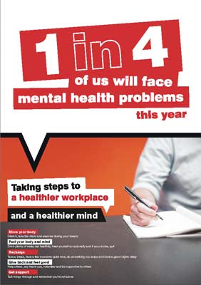 Workplace Well-Being Taking steps to a healthier workplace poster 420x594mm synthetic paper