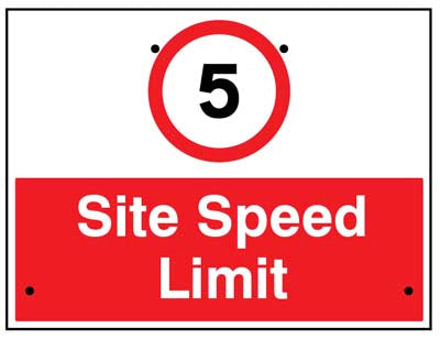 5mph Site speed limit, 600x450mm Re-Flex Sign (3mm reflective polypropylene)