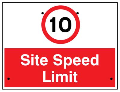 10mph Site speed limit, 600x450mm Re-Flex Sign (3mm reflective polypropylene)