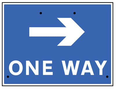 One way arrow right, 600x450mm Re-Flex Sign (3mm reflective polypropylene)