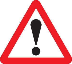 Danger ahead class R2 600mm triangle c/w channelling Exclamation!