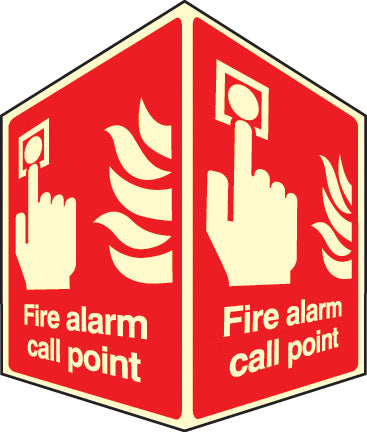 Fire alarm call point - projecting sign photoluminescent