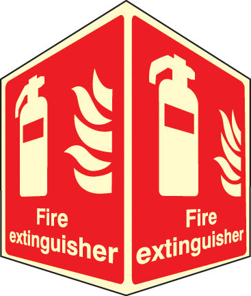 Fire extinguisher - projecting sign photoluminescent