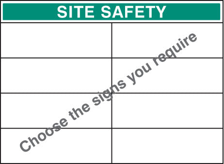 Standard bespoke site safety board 900x1200mm