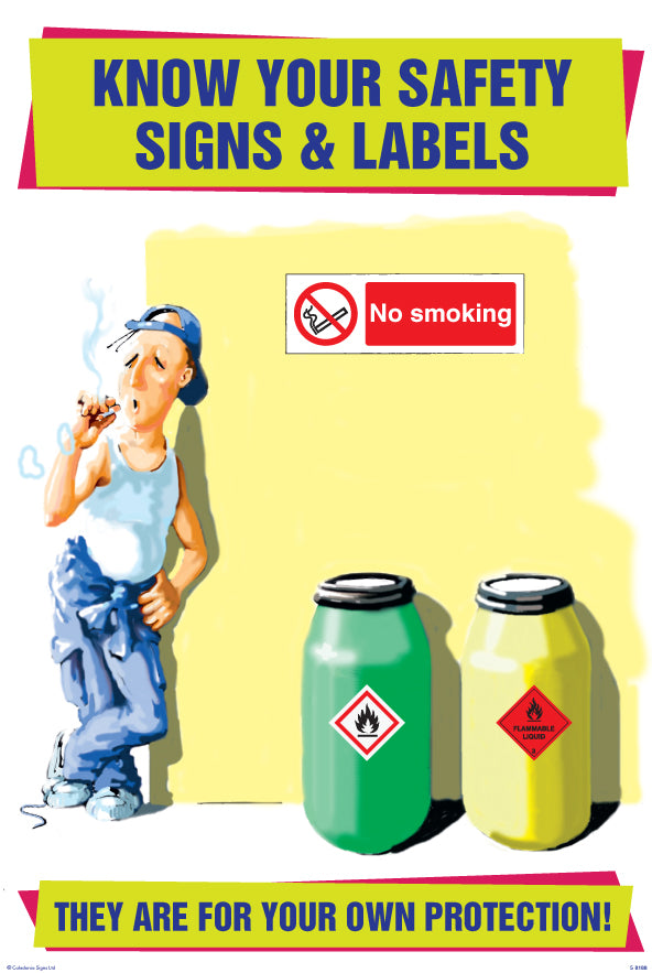 Know your safety signs & labels 510x760mm synthetic paper