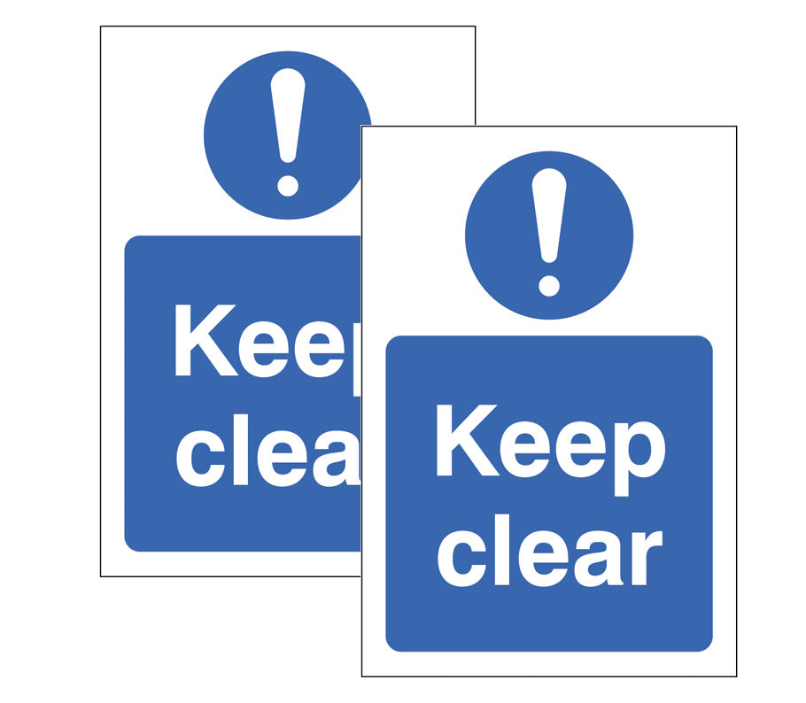 Keep clear Double sided self adhesive window sticker 150x220mm