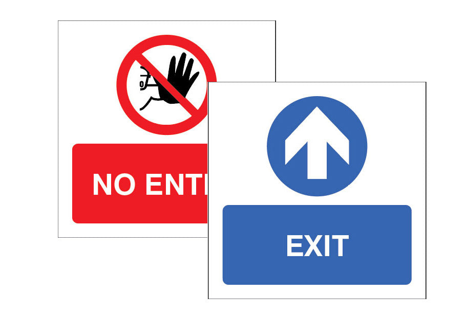 Exit / No entry Double sided self adhesive window sticker 150x150mm
