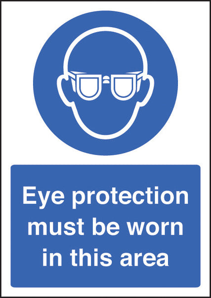 Eye protection must be worn - A4 sav