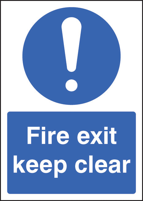 Fire exit keep clear - A4 sav