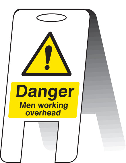 Men working overhead (self standing folding sign)