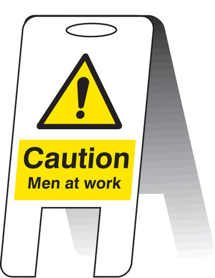 Caution men at work (self standing folding sign)
