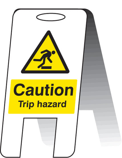 Caution trip hazard (self standing folding sign)
