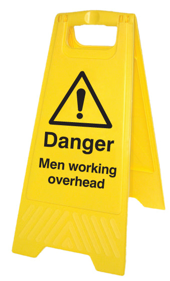 Danger men working overhead (free-standing floor sign)