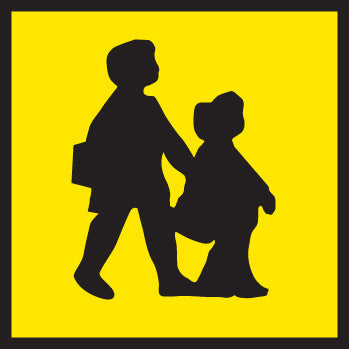 School bus front reflective aluminium 300x300mm