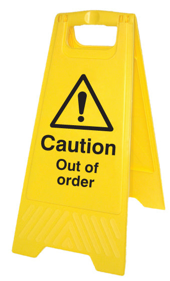 Caution out of order (free-standing floor sign)