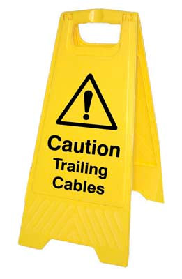 Caution trailing cables (free-standing floor sign)