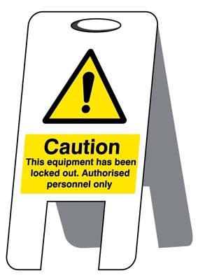 This equipment has been locked out (self standing folding sign)
