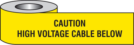 Caution high voltage cable below underground tape
