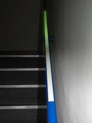 Self-Adhesive Handrail Marking Profiles, 25x1200mm Class D photoluminescent