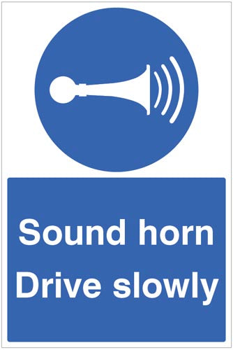 Sound horn drive slowly floor graphic 400x600mm
