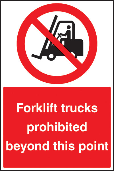 Forklifts prohibited beyond this point floor graphic 400x600mm