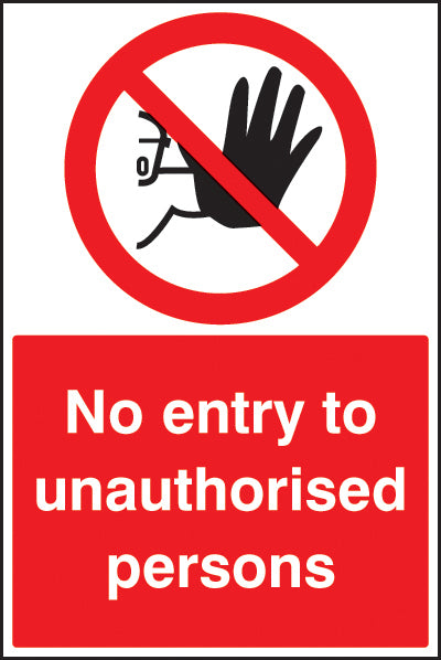 No entry to unauthorised persons floor graphic 400x600mm