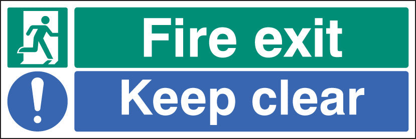 Fire exit keep clear floor graphic 600x200mm