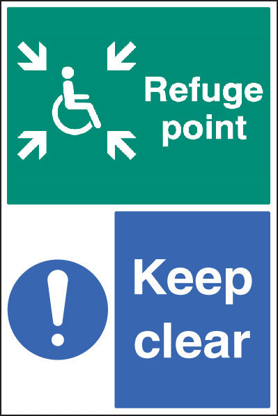 Refuge point keep clear floor graphic 400x600mm