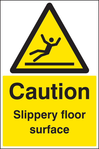 Caution slippery surface floor graphic 400x600mm