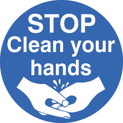Stop clean your hands floor graphic 400mm dia