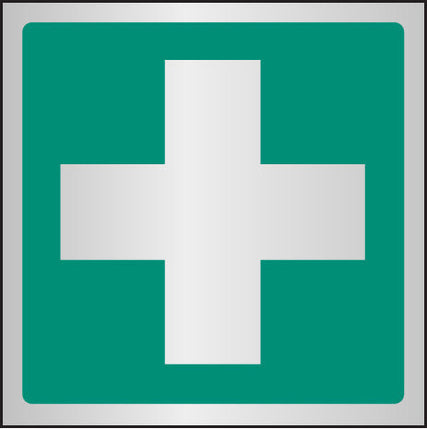First aid symbol 100x100mm aluminium