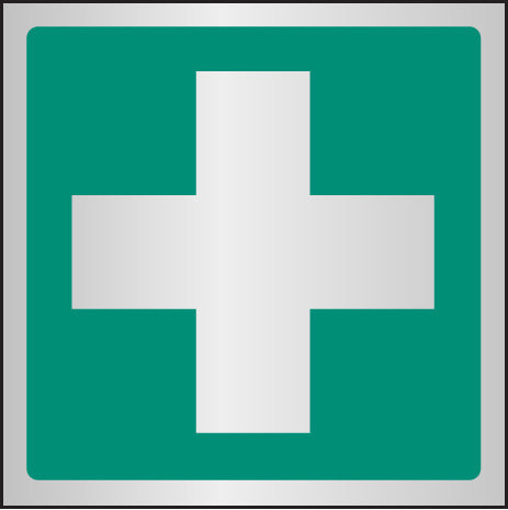 First aid symbol 100x100mm aluminium