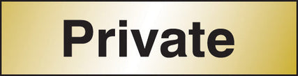 Private 140x35mm Engraved brass effect pvc