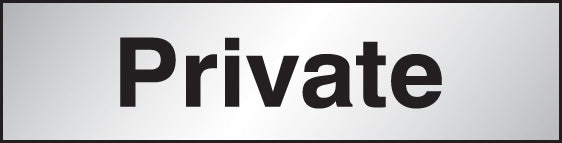 Private sign 140x35mm Engraved aluminium effect pvc