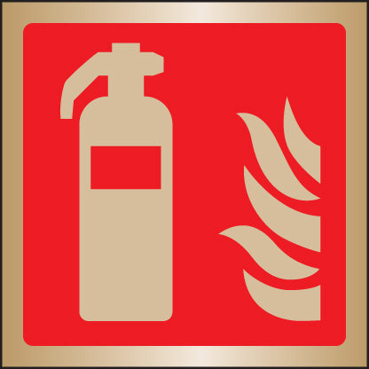 Extinguisher symbol 175x175mm brass