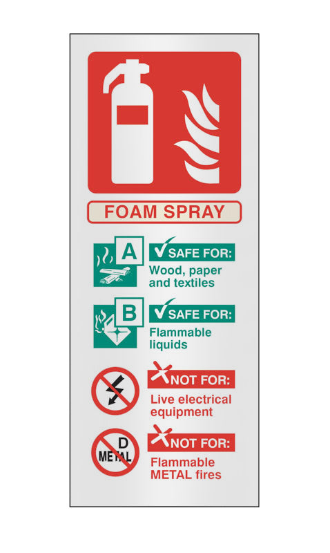 Foam spray identification aluminium 75x200mm