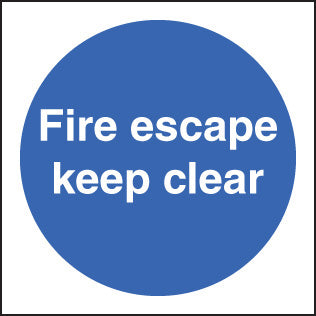 Fire escape keep clear double sided self adhesive 100x100mm