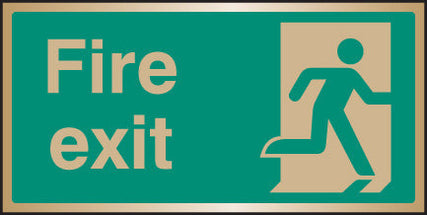 Fire exit brass 200x100mm