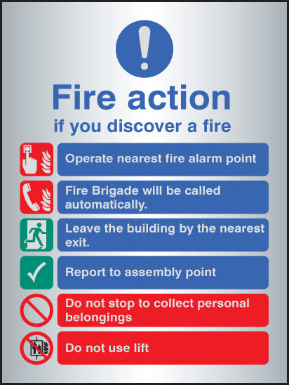 Fire action auto dial with lift - aluminium