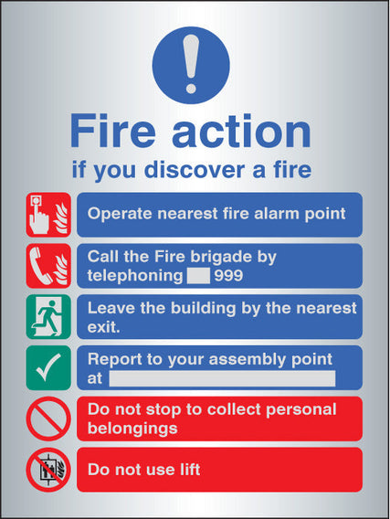 Fire action manual dial with lift - aluminium