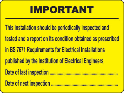 Periodic inspection labels roll of 100, 100x75mm