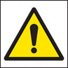 100 S/A labels 50x50mm warning exclamation